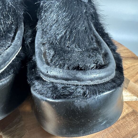 Vintage Prada Sport Black Ponyhair Boots Chunky Platform 90s Y2K Women 38.5 8.5 - Picture 4 of 10